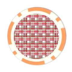 Red plaid pattern Poker Chip Card Guards from ArtsNow.com Front