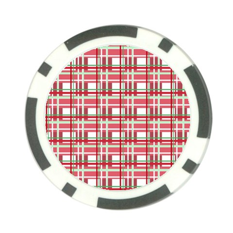 Red plaid pattern Poker Chip Card Guards from ArtsNow.com Back