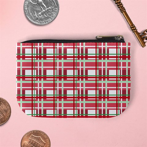 Red plaid pattern Mini Coin Purses from ArtsNow.com Back