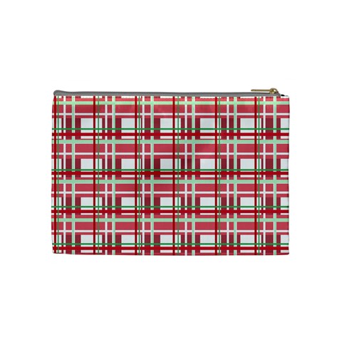 Red plaid pattern Cosmetic Bag (Medium)  from ArtsNow.com Back