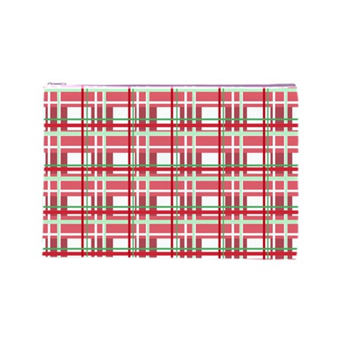 Red plaid pattern Cosmetic Bag (Large)  from ArtsNow.com Front