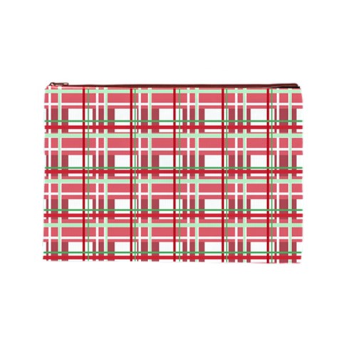 Red plaid pattern Cosmetic Bag (Large)  from ArtsNow.com Front