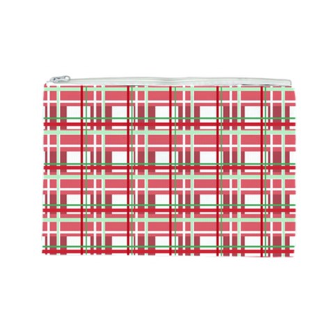 Red plaid pattern Cosmetic Bag (Large)  from ArtsNow.com Front