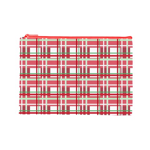 Red plaid pattern Cosmetic Bag (Large)  from ArtsNow.com Front