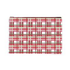 Red plaid pattern Cosmetic Bag (Large)  from ArtsNow.com Front