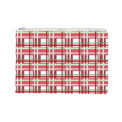 Red plaid pattern Cosmetic Bag (Large)  from ArtsNow.com Front