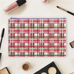 Red plaid pattern Cosmetic Bag (Large)  from ArtsNow.com Front