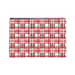 Red plaid pattern Cosmetic Bag (Large)  from ArtsNow.com Back