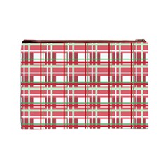 Red plaid pattern Cosmetic Bag (Large)  from ArtsNow.com Back