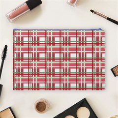 Red plaid pattern Cosmetic Bag (Large)  from ArtsNow.com Back