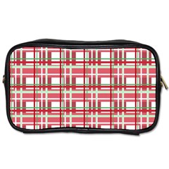 Red plaid pattern Toiletries Bags 2 Front