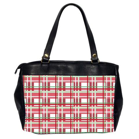 Red plaid pattern Office Handbags (2 Sides)  from ArtsNow.com Back