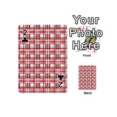 Red plaid pattern Playing Cards 54 (Mini)  from ArtsNow.com Front - Club2