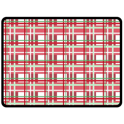 Red plaid pattern Double Sided Fleece Blanket (Large)  from ArtsNow.com 80 x60  Blanket Back