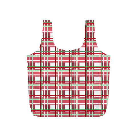 Red plaid pattern Full Print Recycle Bags (S)  from ArtsNow.com Back