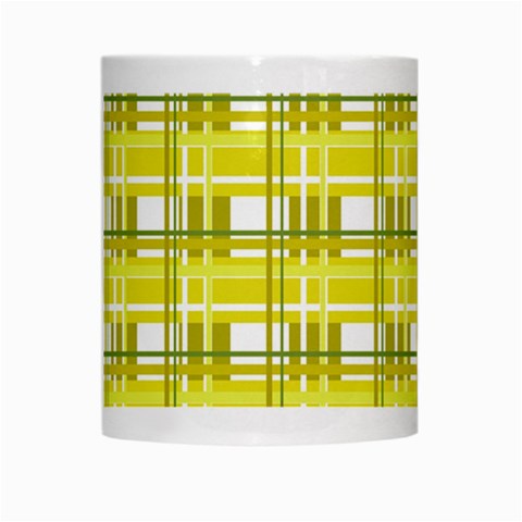 Yellow plaid pattern White Mugs from ArtsNow.com Center