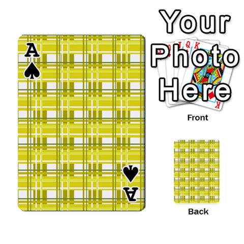 Ace Yellow plaid pattern Playing Cards 54 Designs  from ArtsNow.com Front - SpadeA