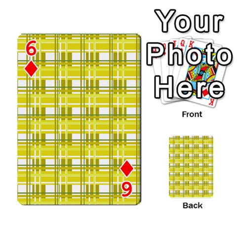 Yellow plaid pattern Playing Cards 54 Designs  from ArtsNow.com Front - Diamond6