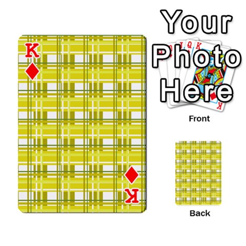 King Yellow plaid pattern Playing Cards 54 Designs  from ArtsNow.com Front - DiamondK