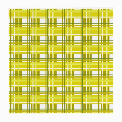 Yellow plaid pattern Medium Glasses Cloth (2 Back