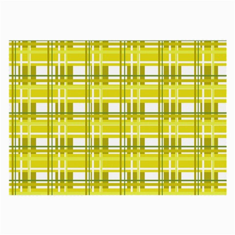 Yellow plaid pattern Large Glasses Cloth (2 Back