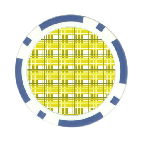 Yellow plaid pattern Poker Chip Card Guards from ArtsNow.com Front