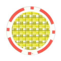 Yellow plaid pattern Poker Chip Card Guards from ArtsNow.com Front