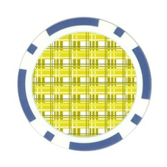 Yellow plaid pattern Poker Chip Card Guards from ArtsNow.com Back