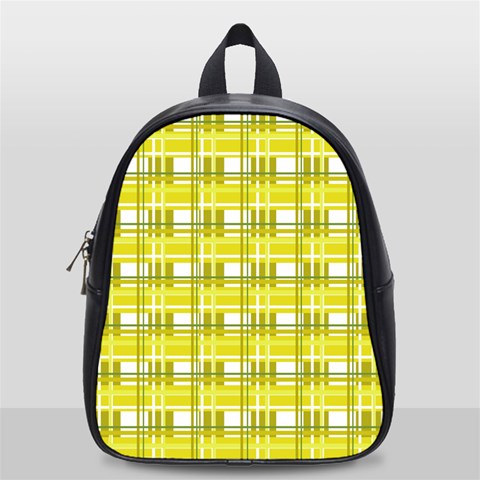 Yellow plaid pattern School Bags (Small)  from ArtsNow.com Front