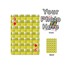 Yellow plaid pattern Playing Cards 54 (Mini)  from ArtsNow.com Front - Diamond9