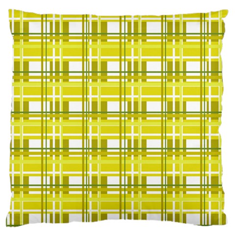 Yellow plaid pattern Large Cushion Case (One Side) from ArtsNow.com Front