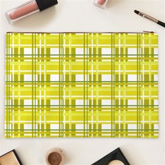 Yellow plaid pattern Cosmetic Bag (XXL)  from ArtsNow.com Back