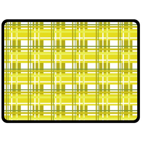 Yellow plaid pattern Double Sided Fleece Blanket (Large)  from ArtsNow.com 80 x60  Blanket Back