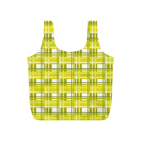 Yellow plaid pattern Full Print Recycle Bags (S)  from ArtsNow.com Back