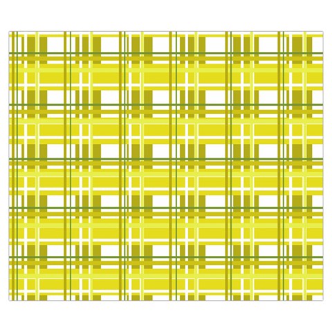 Yellow plaid pattern Zipper Large Tote Bag from ArtsNow.com Back