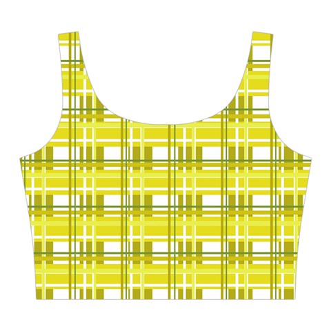 Yellow plaid pattern Midi Sleeveless Dress from ArtsNow.com Top Back