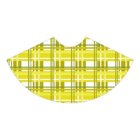 Yellow plaid pattern Midi Sleeveless Dress from ArtsNow.com Skirt Back