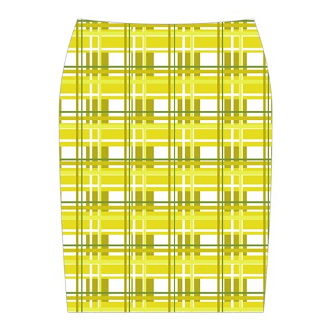 Yellow plaid pattern Midi Wrap Pencil Skirt from ArtsNow.com Back