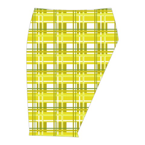 Yellow plaid pattern Midi Wrap Pencil Skirt from ArtsNow.com  Front Right 