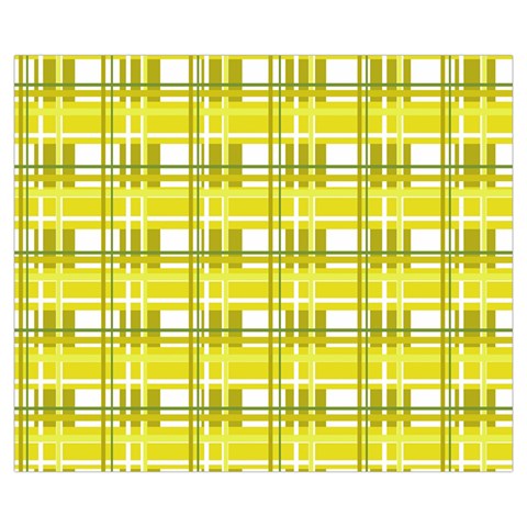 Yellow plaid pattern Medium Zipper Tote Bag from ArtsNow.com Back