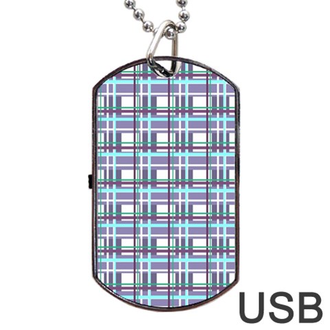 Decorative plaid pattern Dog Tag USB Flash (One Side) from ArtsNow.com Front