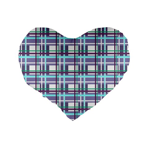 Decorative plaid pattern Standard 16  Premium Heart Shape Cushions from ArtsNow.com Back