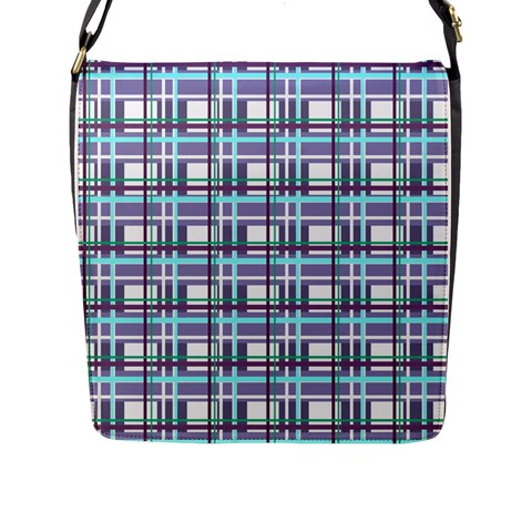 Decorative plaid pattern Flap Messenger Bag (L)  from ArtsNow.com Front