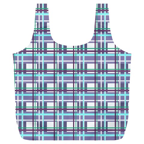 Decorative plaid pattern Full Print Recycle Bags (L)  from ArtsNow.com Front