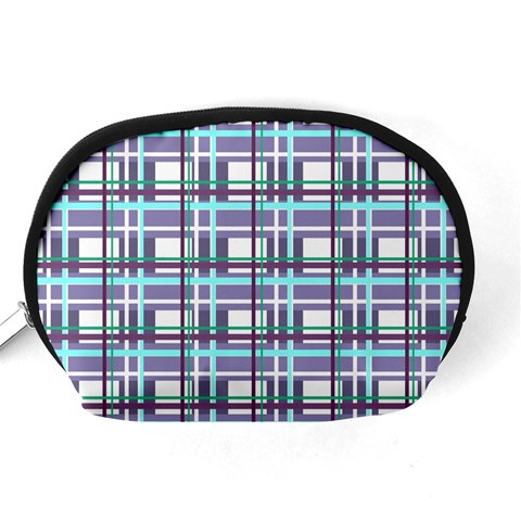 Decorative plaid pattern Accessory Pouches (Medium)  from ArtsNow.com Back