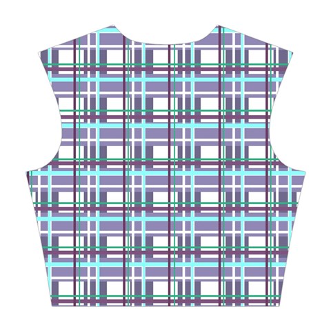 Decorative plaid pattern Cotton Crop Top from ArtsNow.com Back