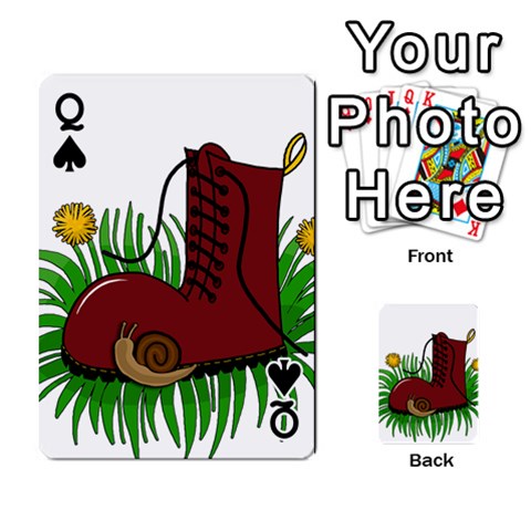 Queen Boot in the grass Playing Cards 54 Designs  from ArtsNow.com Front - SpadeQ