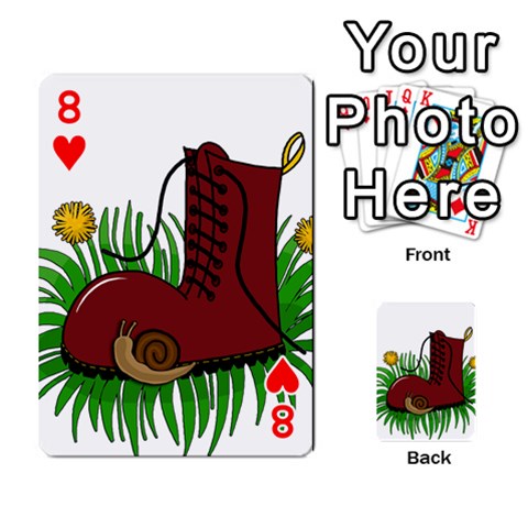 Boot in the grass Playing Cards 54 Designs  from ArtsNow.com Front - Heart8