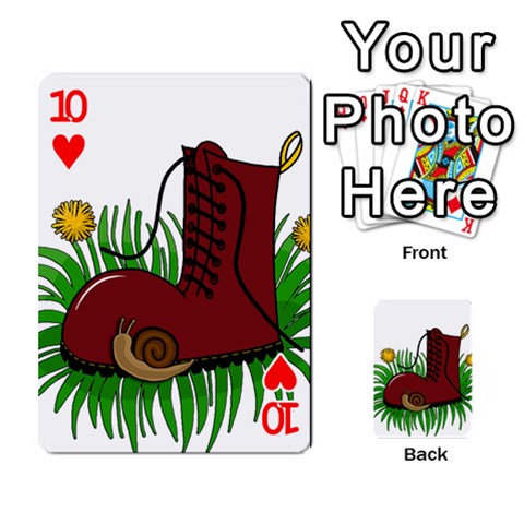 Boot in the grass Playing Cards 54 Designs  from ArtsNow.com Front - Heart10