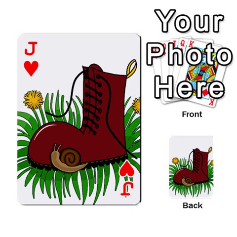 Jack Boot in the grass Playing Cards 54 Designs  from ArtsNow.com Front - HeartJ